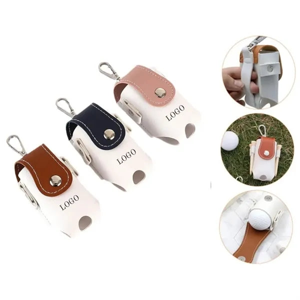 Portable Leather Golf Ball Waist Bag