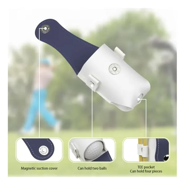 Portable Leather Golf Ball Waist Bag