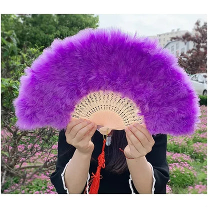 Folding Feather Flapper Hand Fan