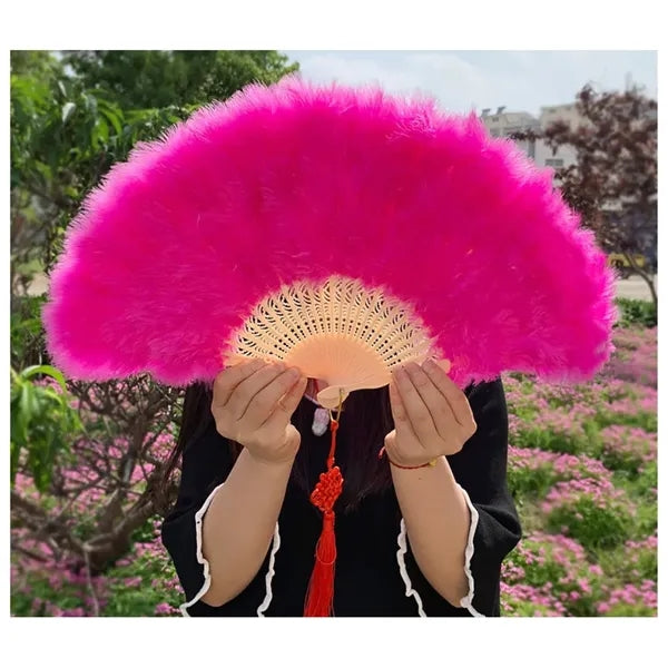 Folding Feather Flapper Hand Fan