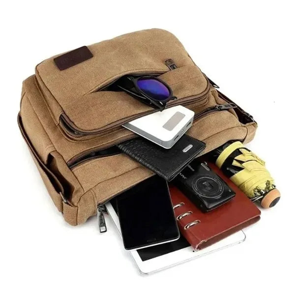 Multi Pocket Shoulder Bag with Adjustable Strap