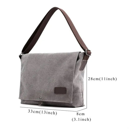 Canvas Messenger Bag with Adjustable Strap