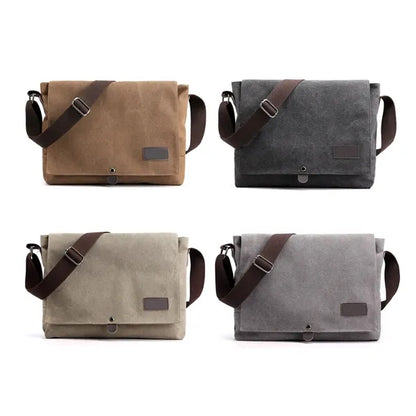 Canvas Messenger Bag with Adjustable Strap