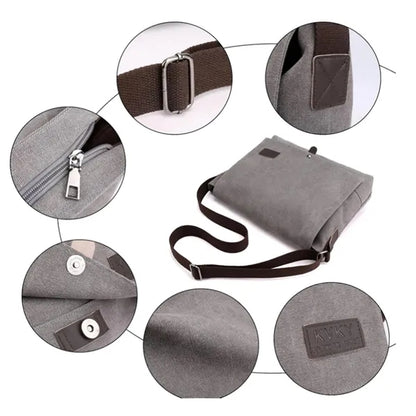 Canvas Messenger Bag with Adjustable Strap