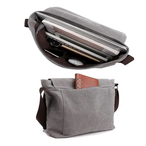Canvas Messenger Bag with Adjustable Strap