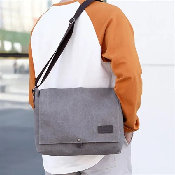 Canvas Messenger Bag with Adjustable Strap