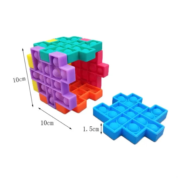 DIY Sensory Pop It Fidget Puzzle Cube