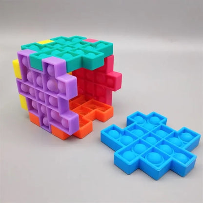 DIY Sensory Pop It Fidget Puzzle Cube