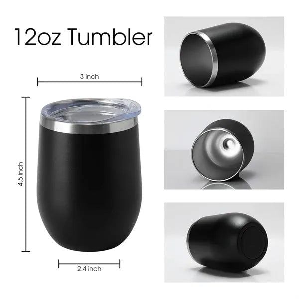 12oz Insulated Wine Tumbler with Lid