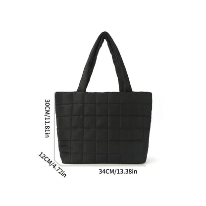 Women Padded Handbag Quilted Tote Shoulder Bag For Daily