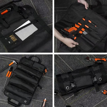 Roll Up Tool Organizer Bag with Multiple Pockets
