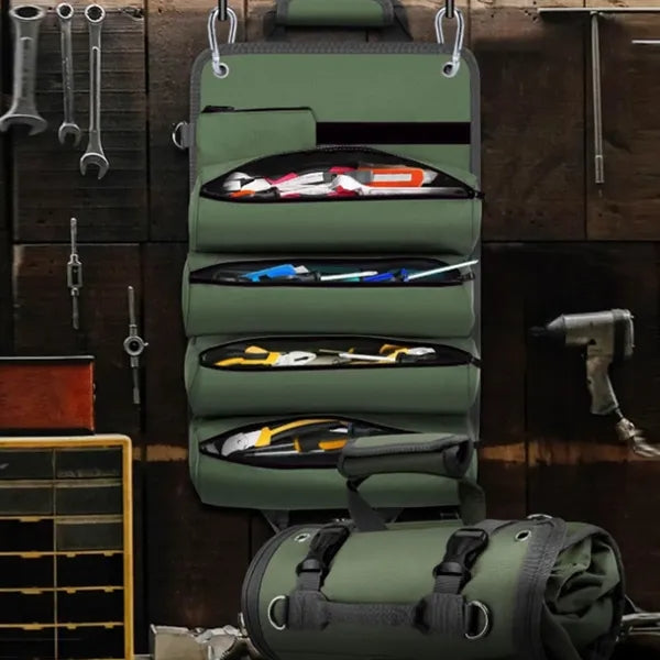 Roll Up Tool Organizer Bag with Multiple Pockets