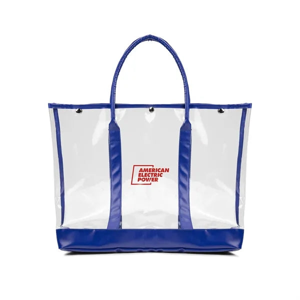 Luxe Button-Top Tote with PU Leather Trim