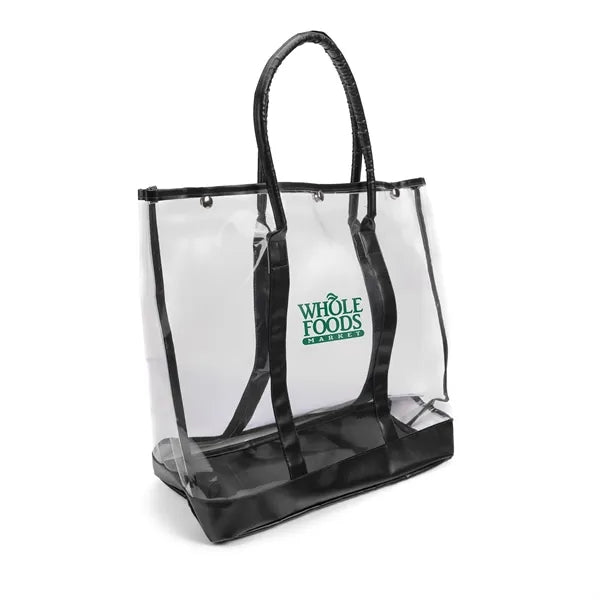 Luxe Button-Top Tote with PU Leather Trim