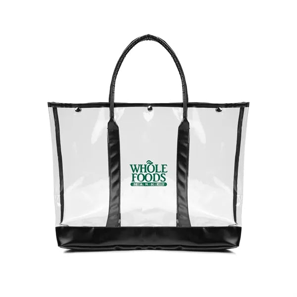Luxe Button-Top Tote with PU Leather Trim
