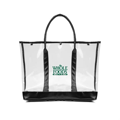 Luxe Button-Top Tote with PU Leather Trim