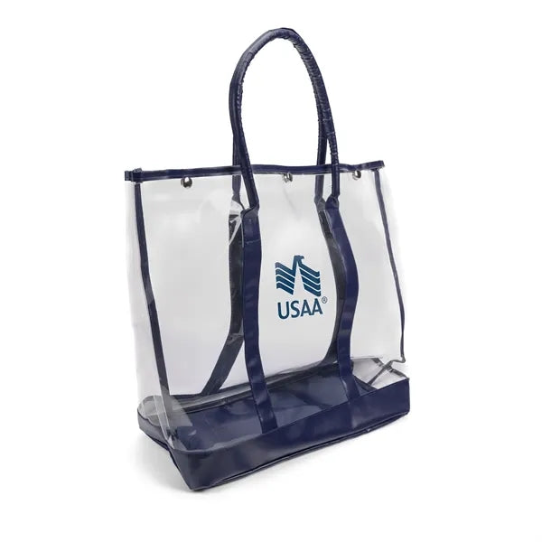 Luxe Button-Top Tote with PU Leather Trim
