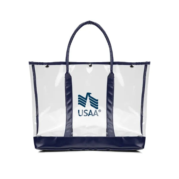 Luxe Button-Top Tote with PU Leather Trim