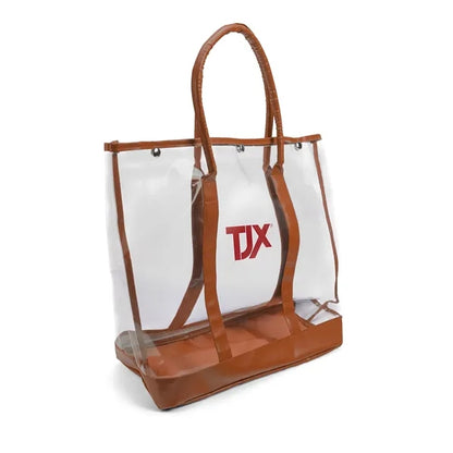 Luxe Button-Top Tote with PU Leather Trim