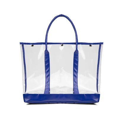Luxe Button-Top Tote with PU Leather Trim
