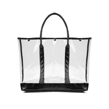 Luxe Button-Top Tote with PU Leather Trim