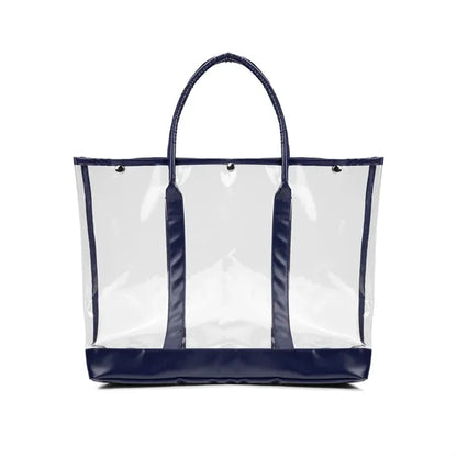 Luxe Button-Top Tote with PU Leather Trim