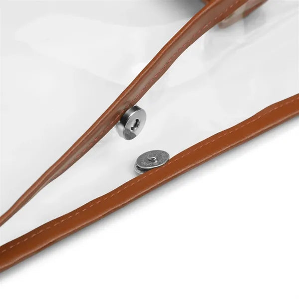 Luxe Button-Top Tote with PU Leather Trim