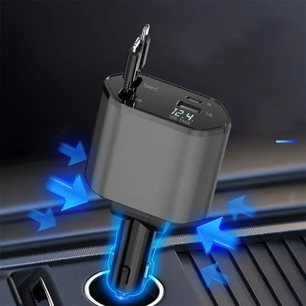Retractable Car Charger Head For IPhone Galaxy Etc