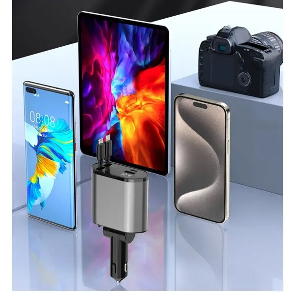 Retractable Car Charger Head For IPhone Galaxy Etc