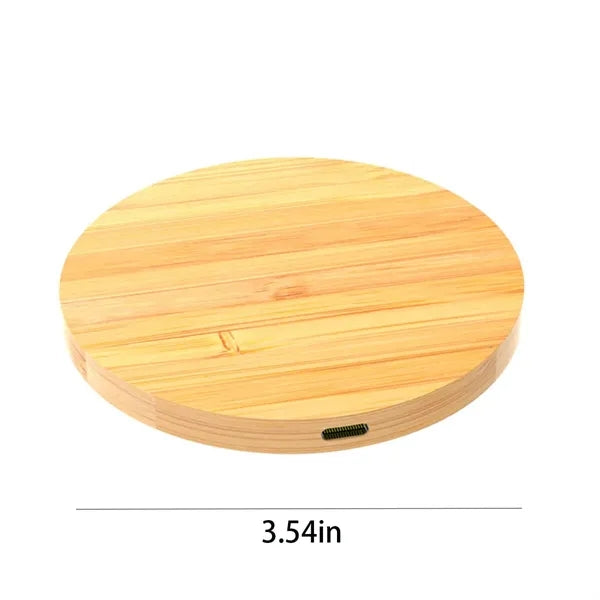 15W Bamboo Desktop Fast Charging Wooden Wireless Charger