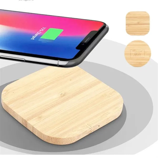 15W Bamboo Desktop Fast Charging Wooden Wireless Charger