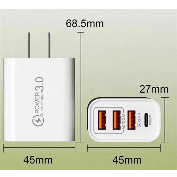 USB Type-C Wall Fast Charger PD Power Adapter