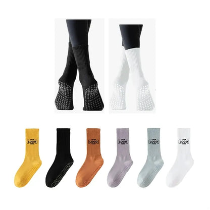 Anti Slip Mid Tube Pilates Grips Yoga Socks
