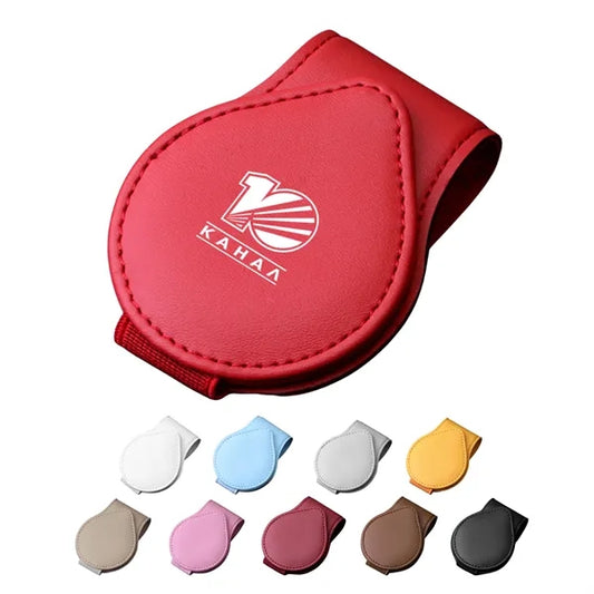 Leather Car Glasses Clip Sun Visor Card Holder