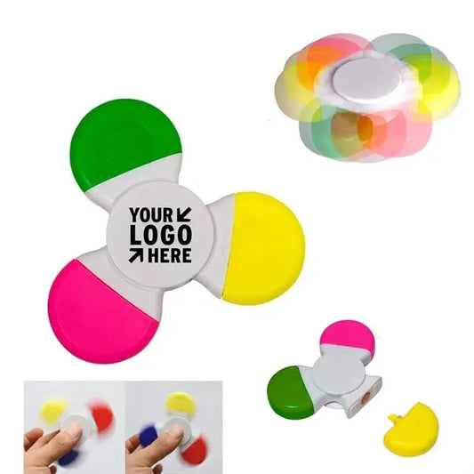 3 Color Fidget Highlighter with Spinner
