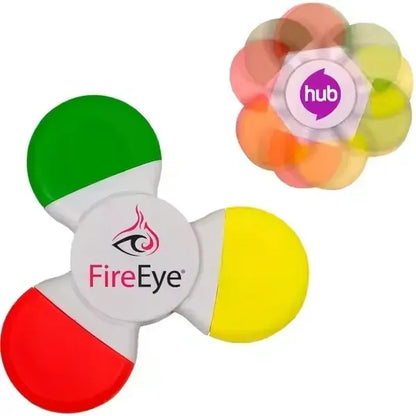 3 Color Fidget Highlighter with Spinner