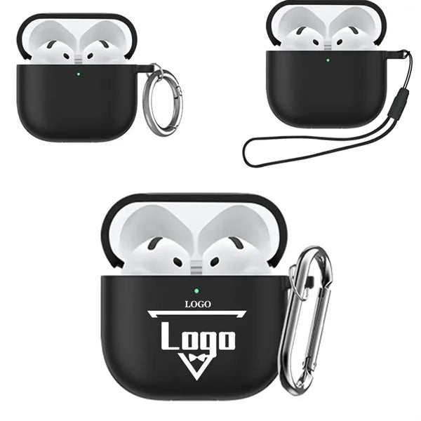 Silicone Airpods Protective Case Headset With Carabiner
