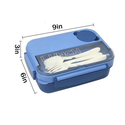 Portable Partition Lunch Box With Cutlery.