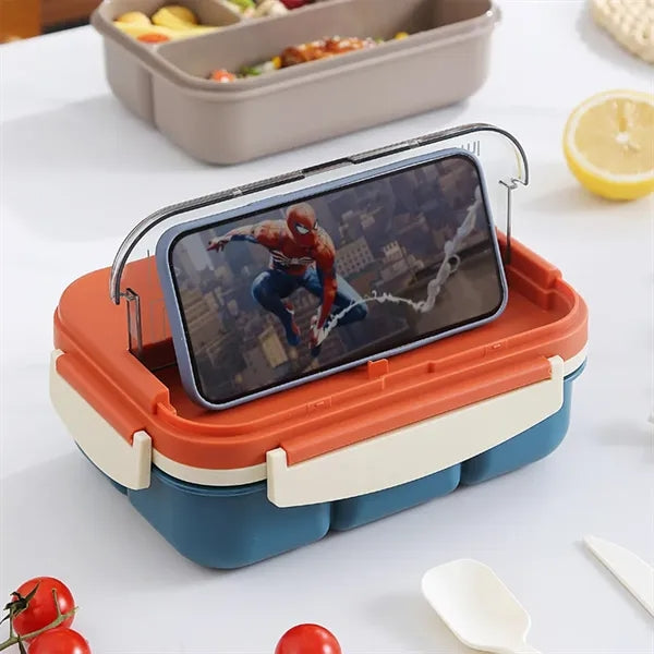 Portable Partition Lunch Box With Cutlery.