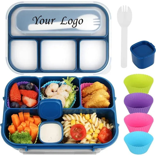 Bento Lunch Box With 4 Compartments With Sauce Cup