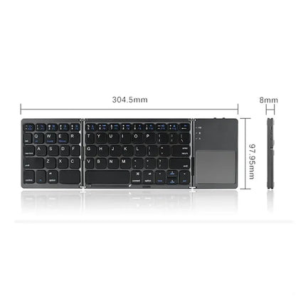 Ultra-Slim Foldable Wireless Bluetooth Keyboard w/ Touchpad