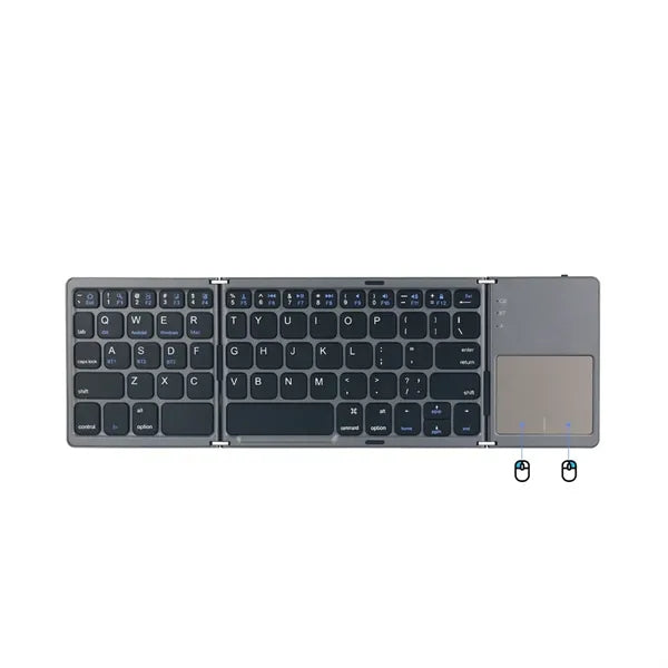 Ultra-Slim Foldable Wireless Bluetooth Keyboard w/ Touchpad