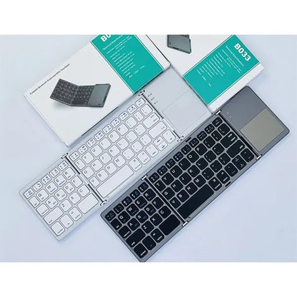 Ultra-Slim Foldable Wireless Bluetooth Keyboard w/ Touchpad