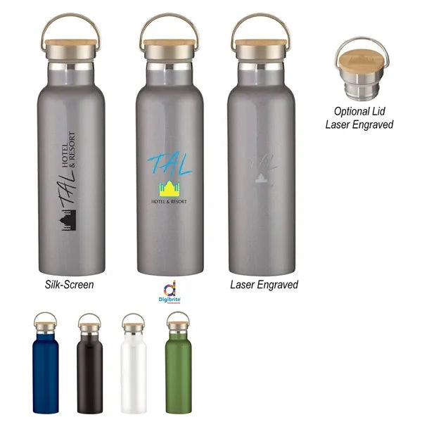 21 Oz. Liberty Stainless Steel Bottle With Wood Lid