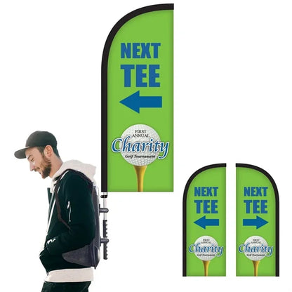 Basic Double Sided Half Drop Style Backpack Flag Kit