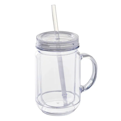 Genie 20 oz Double Wall Mason Jar Style Acrylic Mug