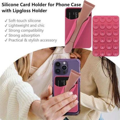 Silicone Lipgloss Phone Card Holder