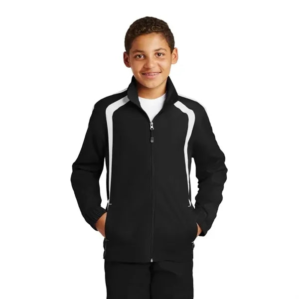 Sport-Tek Youth Colorblock Raglan Jacket.