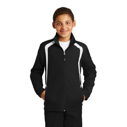 Sport-Tek Youth Colorblock Raglan Jacket.