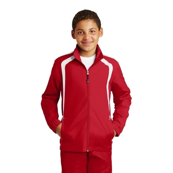 Sport-Tek Youth Colorblock Raglan Jacket.